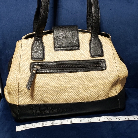 Franco sarto leather and basket weave shoulder bag - Picture 1 of 8
